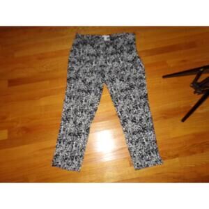Chico's‎ black/white stretch ankle pants 2.5 side zip back pockets summer